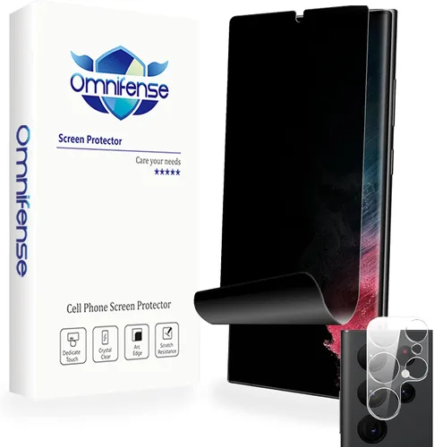 Miniatura 10 de Protector de pantalla de privacidad para Galaxy S22, película suave, paquete de 2 y protector de lente de cámara de vidrio templado, 1 paquete