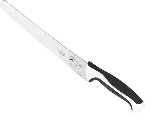 Miniatura 4 de Mercer Culinary - M23210WBH Mercer Culinary Millennia - Cuchillo para pan con borde ondulado de 10 pulgadas de ancho, color blanco