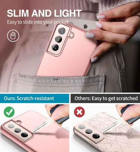 Miniatura 3 de SURITCH Funda para Samsung Galaxy S22, [protector de pantalla antiarañazos incorporado] Protección de cuerpo completo de 360° de doble capa, a