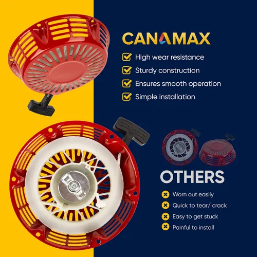 Miniatura 8 de Canamax Conjunto de arranque de retroceso GX340 GX390, compatible con Honda GX 340 GX 390 11HP 13HP 4 tiempos generador de motor 389 420 439 cc