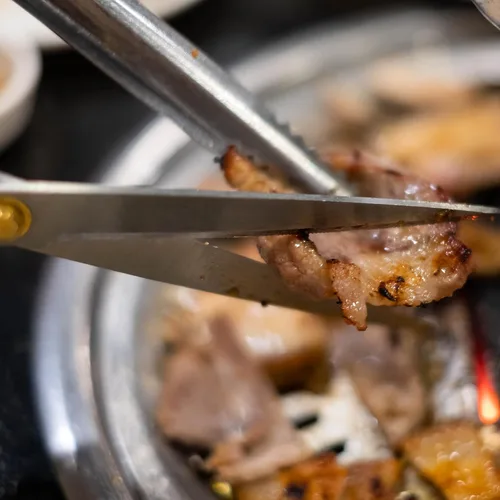 Miniatura 4 de Tijeras de cocina de calidad coreana, grandes para cortar carne coreana, Kalbi, comida coreana para parrilla, acero inoxidable 3.0T duradero, mango