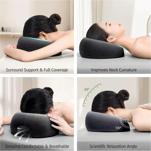Miniatura 2 de Belovedone Almohada facial transpirable de espuma viscoelástica para después de cirugía ocular, almohada facial de viaje de belleza para oficina