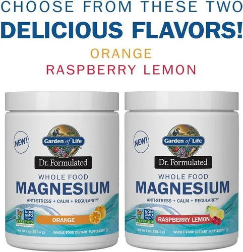 Miniatura 6 de Garden of Life Dr. Formulated - Polvo de Magnesio de Alimentos Integrales de 6.96 oz (197.4g), naranja, quelado, sin OMG, vegano, kosher, sin gluten