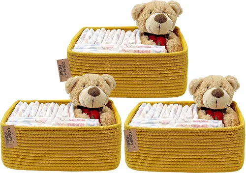 Miniatura 33 de COMFY-HOMI Cestas de almacenamiento de 11.5 x 7.5 x 4.7 pulgadas para organizar, cesta tejida de cuerda de algodón, caja de almacenamiento