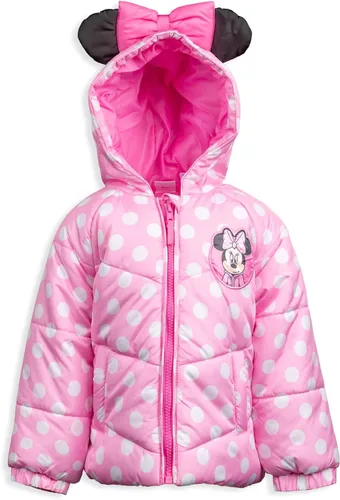 Disney Minnie Mouse - Abrigo de invierno para niñas, chaqueta acolchada para niños pequeños