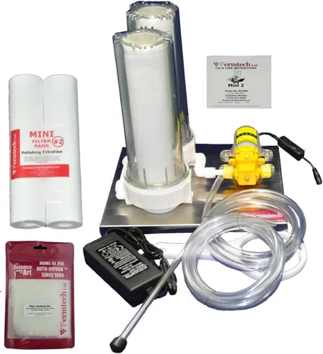 Fermtech Mini 2 Home Pro Sistema de filtro de líquido dual de cartucho de 10 pulgadas, máquina de filtro de kombucha de vino de acero inoxidable,