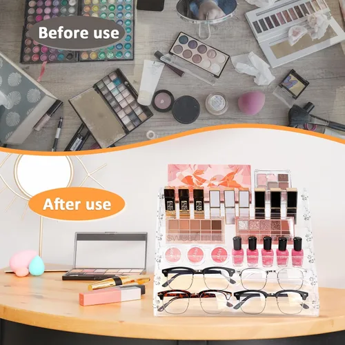 Miniatura 5 de Estante organizador de esmalte de uñas de 6 niveles, soporte acrílico para pintura de uñas, tinta de tatuaje, aceite esencial, almacenamiento