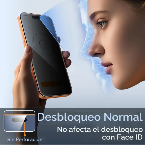 Miniatura 8 de JETech Protector de pantalla de privacidad para iPhone 17 Pro Max de 6,9 pulgadas, película de vidrio templado antiespía con herramienta de fácil