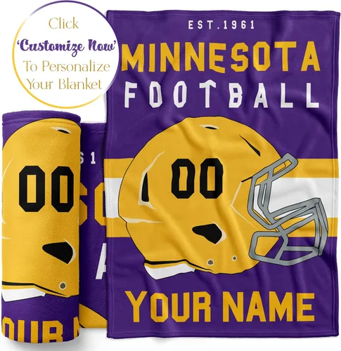 Miniatura 148 de Manta personalizada para fanáticos del fútbol americano – Se envía al día siguiente – Hecha en Estados Unidos – Manta de vellón personalizada