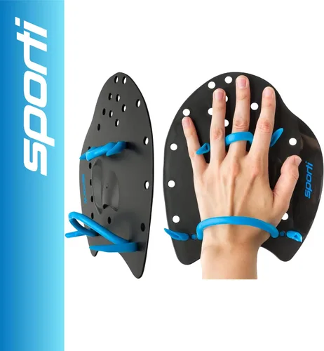 Miniatura 2 de Sporti Palas de natación Power para natación en piscina - Correas ajustables - Equipo para natación en piscina - Palas de mano para adultos y niños