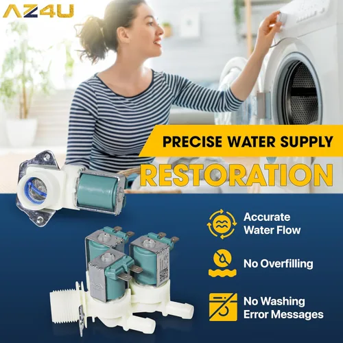 Miniatura 6 de AZ4U La válvula de entrada de agua de la lavadora fría 5220FR2075L y caliente 5220FR2006H reemplaza 5220FR2006L 5220FR2006Q 5221ER1003A 5221ER1003C