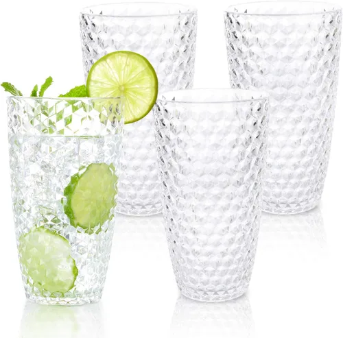 BELLAFORTE Laguna Beach - Vaso alto de plástico Tritan inastillable, vasos de 19 onzas, juego de 4 vasos irrompibles para exteriores, para fiestas,