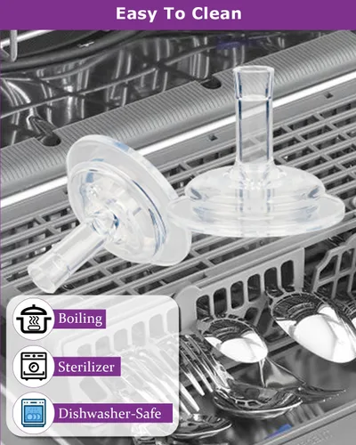 Miniatura 6 de Tetinas de copa de paja para biberones anticólicos de Philips Avent, boquilla de silicona de grado alimenticio, pezón suave de flujo variable, 6