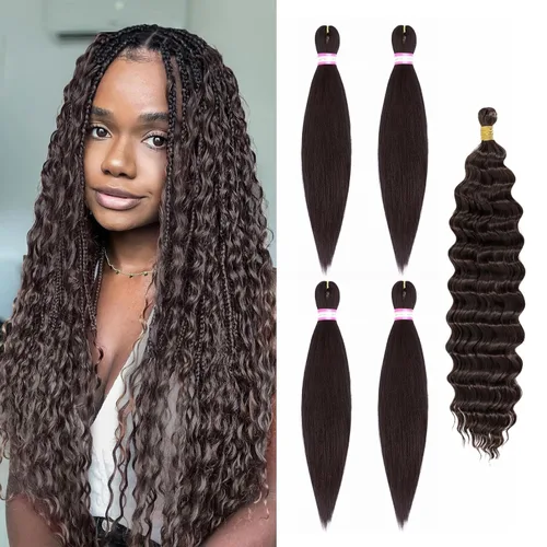 Miniatura 89 de Extensiones de cabello para trenzar preestiradas, color negro, 12 pulgadas, 8 paquetes de cabello natural para trenzar, fácil trenza, ajuste de agua