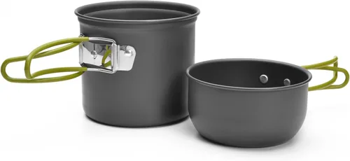 Miniatura 9 de Odoland Utensilios de cocina para camping con estufa, mosquetón, soporte para cartucho trípode y taza de acero inoxidable, soporte para tanque, kit