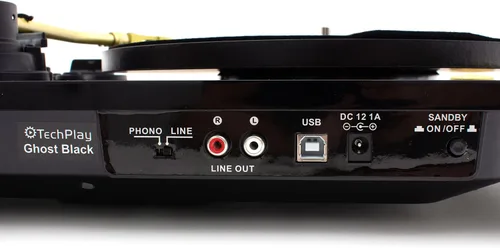 Miniatura 5 de TechPlay Ghost, Tocadiscos de 2 velocidades accionado por correa con transmisión Bluetooth. Se conecta de forma inalámbrica a tus altavoces Negro