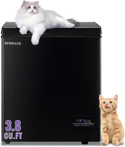 Miniatura 14 de DEMULLER Congelador profundo de 3.5 pies cúbicos con panel de visualización de temperatura, mini congelador con cesta extraíble, adecuado