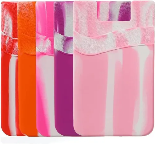 Miniatura 16 de Billetera de silicona para teléfono, soporte para tarjetas para la parte posterior de la funda del teléfono, cartera de identificación/tarjeta