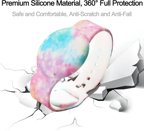 Miniatura 5 de Paquete de 2 pulseras impermeables AirTag para niños, pulsera impresa oculta para Apple AirTag, funda de silicona para AirTag y rastreador