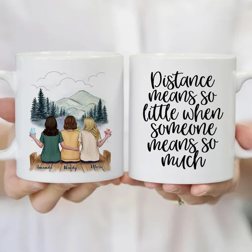 Miniatura 5 de Gossby Taza de Café Personalizada de Amistad - Regalo Personalizado de Larga Distancia para Mujeres Mejores Amigas con Diseño, Nombre - Navidad, 3