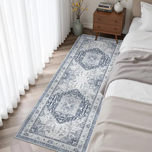 Miniatura 829 de Madane Tapete lavable de 2 x 10 pies para pasillo, cocina, recibidor, clásico, suave, antideslizante para interiores, casa de campo, baño, sala