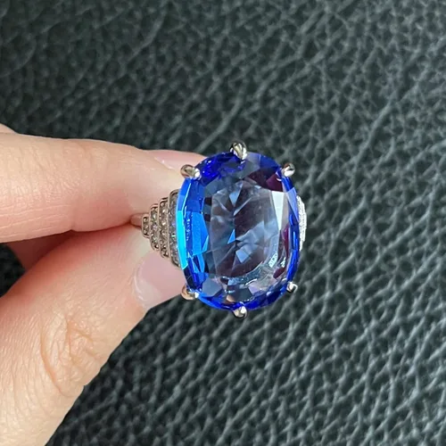 Miniatura 3 de Psiroy Anillo de plata de ley 925 para mujer con relleno de turmalina de 3 ct