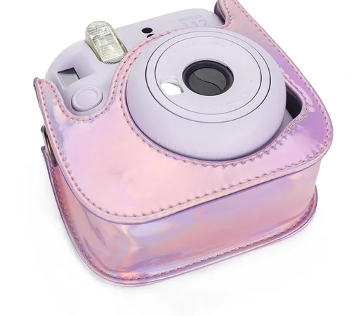 Miniatura 5 de Instant Mini 12 Funda Protectora para Cámara para Fujifilm Instax Mini 12/11, Funda Bolsa de Cámara de Cuero PU Premium con Bolsillo y Correa rosado