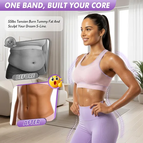 Miniatura 3 de Pedal Resistance Band with Handle Upgraded 55LBS Exercise Resistance Bands for Core, Abs, Legs, Glutes, Arms, Strength, Physical Therapy, Pilates