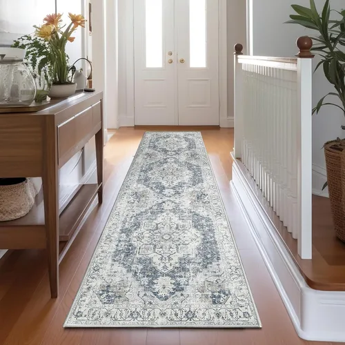 Miniatura 94 de jinchan Alfombra de Área 2x3 pies Alfombra Vintage de Entrada Lavable Bohemia Tapete Interior para Puerta Medallón Floral Tapete Pequeño para Puerta