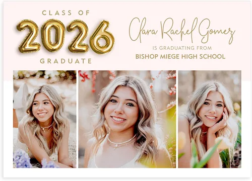 Miniatura 11 de Let's Make Memories Anuncios de graduación personalizados para clase de 2026 o cualquier año, invitaciones de calidad premium, 5 x 7, tarjetas Año