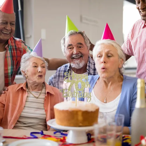Miniatura 2 de Decoración de pastel de cumpleaños número 70 con purpurina dorada número 70 - Saludos a los 70 fabulosa decoración para tartas para 70 cumpleaños