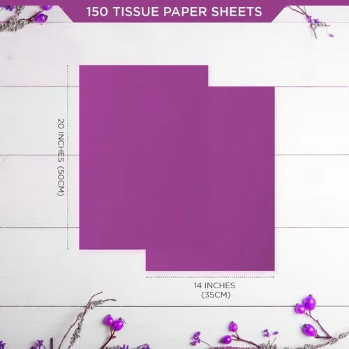 Miniatura 2 de SANZIX 150 hojas de papel de seda morado para bolsas de regalo a granel de 14 x 20 pulgadas, papel de regalo de Navidad morado para regalos, ramos