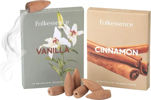 Miniatura 15 de Folkulture Conos de incienso de reflujo (20 conos) Paquete de 20 lloviznas de caramelo de vainilla y crumble de limón de arándanos Conos
