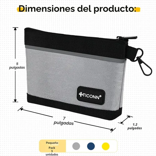 Miniatura 4 de Bolsas de herramientas TICONN con cremallera, bolsas pequeñas de lona Oxford 1680D, bolsa de utilidad impermeable con cremallera para organizadores