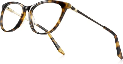 Miniatura 10 de Gafas de lectura de ojo de gato para mujer, lectores de bloqueo de luz azul, montura de acetato y bisagra de resorte Negro