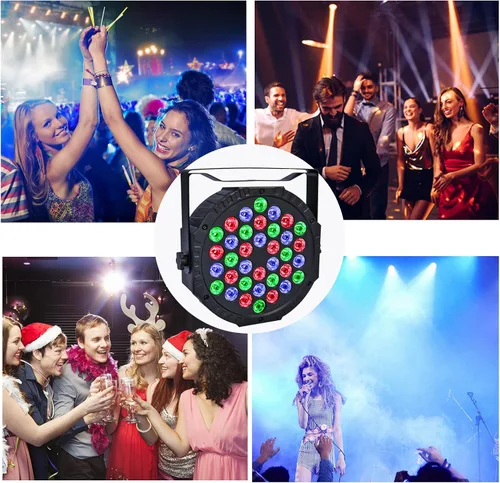 Miniatura 6 de Luces de escenario 36 LED Luces Par RGB Iluminación de escenario Luces ascendentes 7 modos Luz DJ Activación de sonido Control con control remoto