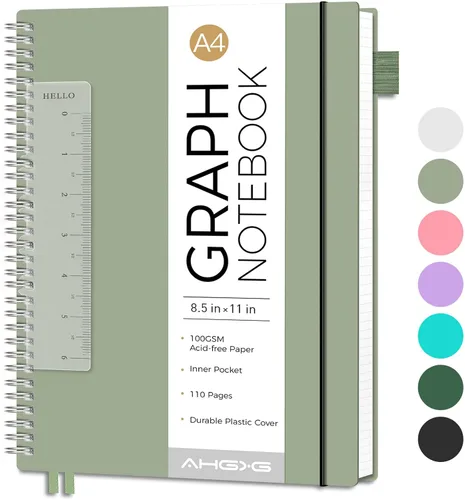 Miniatura 32 de AHGXG Diario de puntos, cuaderno en espiral de cuadrícula de puntos de 8.5 x 11 pulgadas, cuaderno de puntos grande A4, papel grueso de 3.53 oz/m²