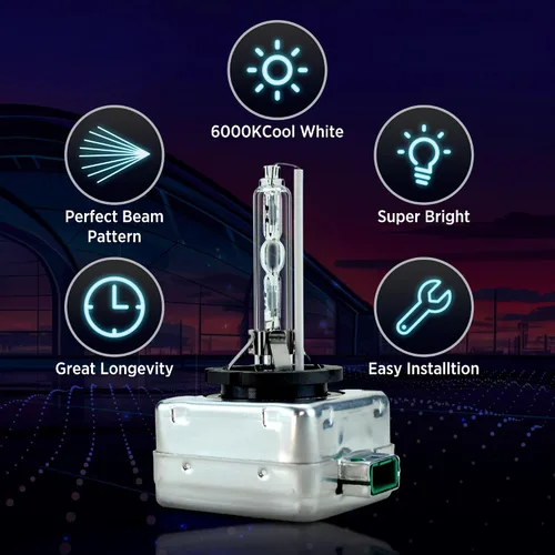 Miniatura 8 de Innovited Bombillas de Faros de Xenón HID D1S 10000K Azul Frío Luz Alta y Baja 66144 66140 85140 85415, etc Bombilla de Repuesto - Paquete de 2