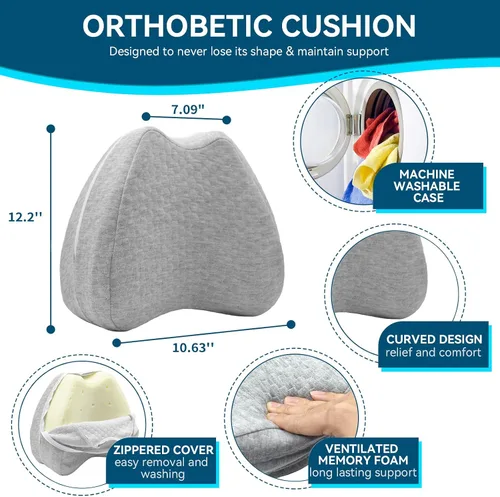 Miniatura 4 de QISHFEN Almohada de rodilla para personas que duermen de lado, espuma viscoelástica para el dolor de cadera, almohada de piernas para dormir