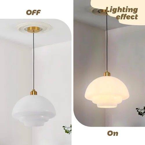 Miniatura 5 de Luces colgantes de globo de cristal, 1 luz, lámpara colgante de isla de cocina, estilo moderno de mediados de siglo, candelabro dorado de granja