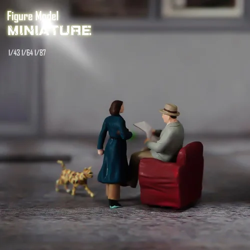 Miniatura 5 de Figura de miniatura a escala 1:43, pintada a mano, figuras de diorama de resina, figura de acción para automóviles, vehículos, paisajes, accesorios