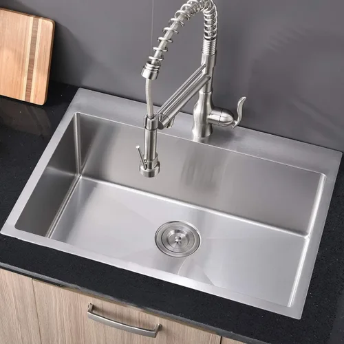 Miniatura 8 de SHACO Fregadero de cocina de 28 pulgadas, fregadero de montaje superior de acero inoxidable T304 de 16 calibre hecho a mano comercial, fregadero