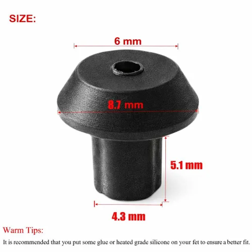 Miniatura 2 de Paquete de 16 patas de goma WB2K101 para estufa de gas de repuesto compatibles con G-E Ken-More, rejas de quemador de estufa de gas de 1/4 pulgadas