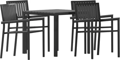 Miniatura 13 de Flash Furniture Harris - Juego de 2 sillas comerciales para interiores y exteriores, respaldo y asiento con listones de poliresina negra, marco