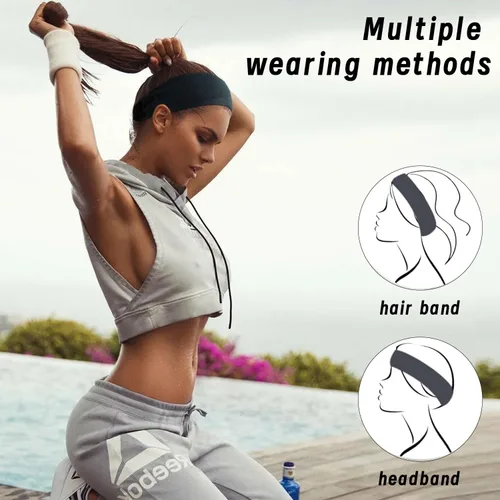Miniatura 31 de JOYOYO Diademas deportivas transpirables para niños y niñas que absorben la humedad, banda elástica para el pelo para niños pequeños y adolescentes