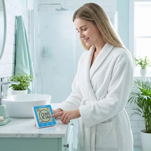 Miniatura 4 de Reloj de ducha digital, reloj temporizador de baño, resistente al agua para rociar agua, alarma de cuenta regresiva, temporizador de pantalla