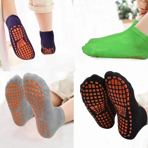 Miniatura 6 de HYCLES Calcetines antideslizantes para niños y niñas, calcetines adhesivos para el tobillo, calcetines antideslizantes para niños, 6 pares