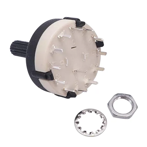 Miniatura 3 de Taiss Interruptor giratorio RS26 1P12T, interruptor de banda de canal de banda, interruptor selector giratorio de 1 polo, 12 posiciones, selector