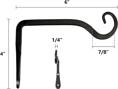 Miniatura 5 de Mkono Soporte para plantas colgantes de 6 pulgadas, gancho de pared de metal decorativo para comederos de aves, macetas, linternas, campanillas