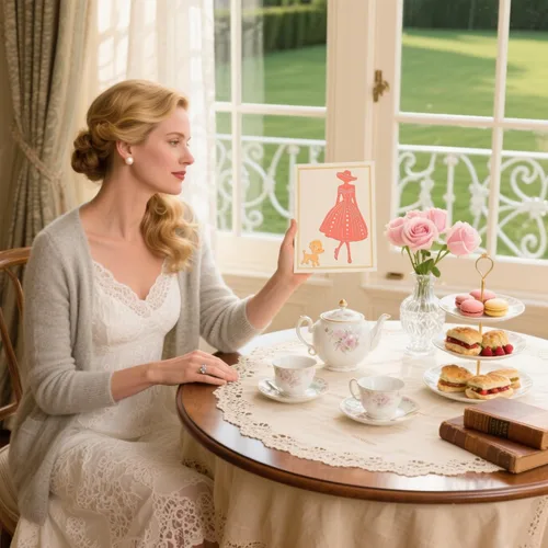 Miniatura 6 de GLOBLELAND Afternoon Tea Lady - Troqueles de corte de metal para mujer, elegantes troqueles para manualidades, álbumes de recortes, boda